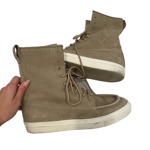 Common Projects Suede Leather Shearling Boots - Picture 3 of 11